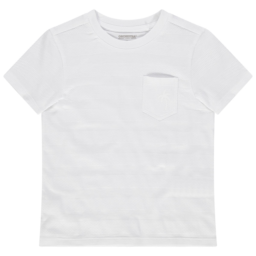 Korte mouwen T-shirt met palmprint en zakje 