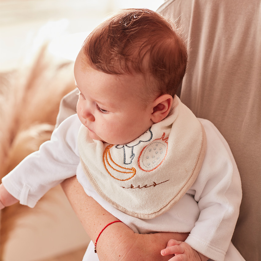 Lot de 2 bavoirs bandanas en éponge Tiga 