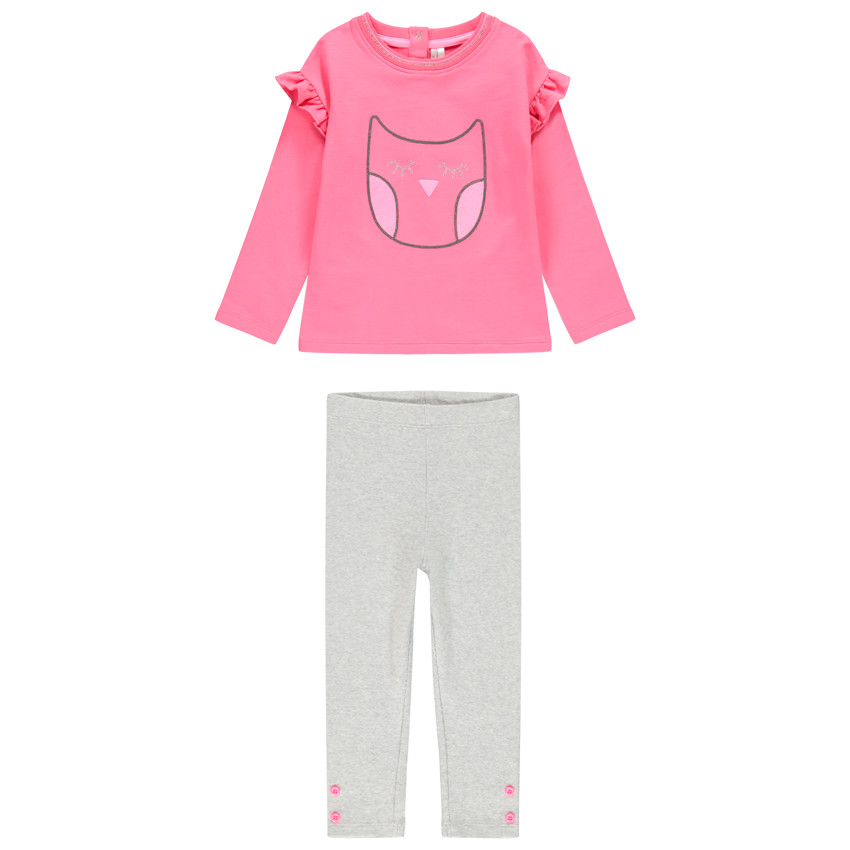 Jogging print chat pour bébé fille 