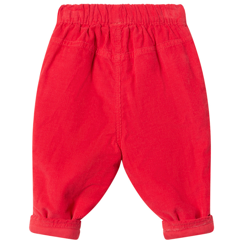 Velours broek met jersey voering en knoppen 