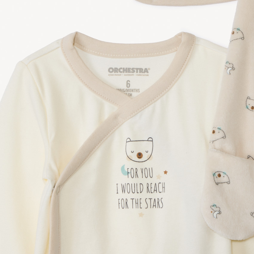 Set naissance 3 pièces motif ourson pour bébé 