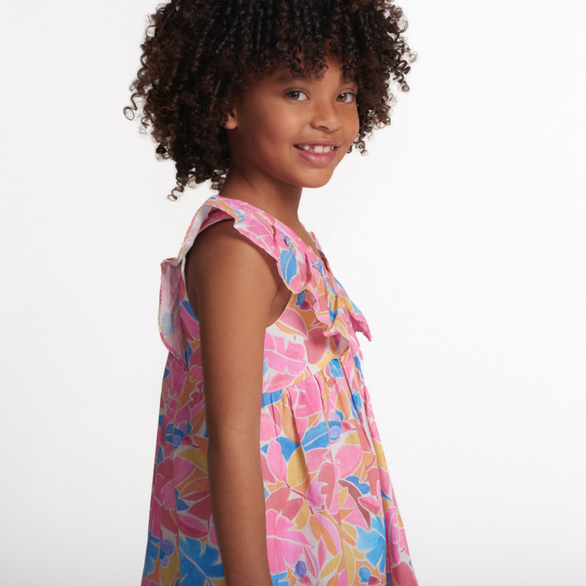 Zomerjurk met schouderbandjes en bloemenprint voor meisjes 