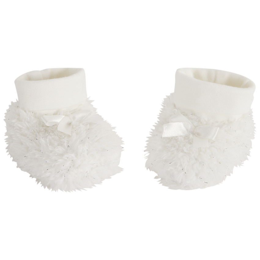 Chaussons en sherpa avec lurex argenté pour bébé fille 