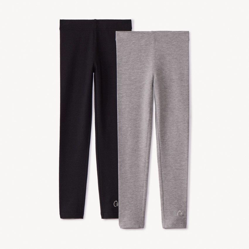 Lot de 2 leggings unis fille 