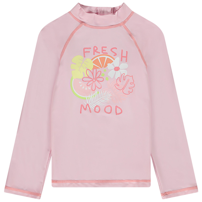 T-shirt lange mouwen anti-UV SPF 50+ print bloemen voor meisjes 