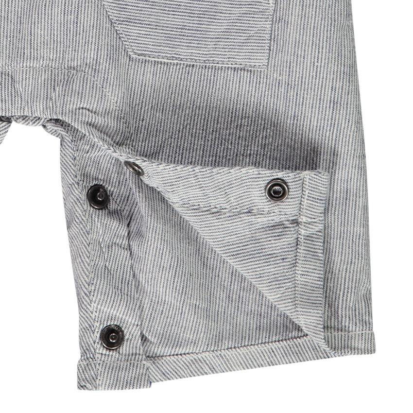 Salopette courte rayée à poches pour bébé garçon 