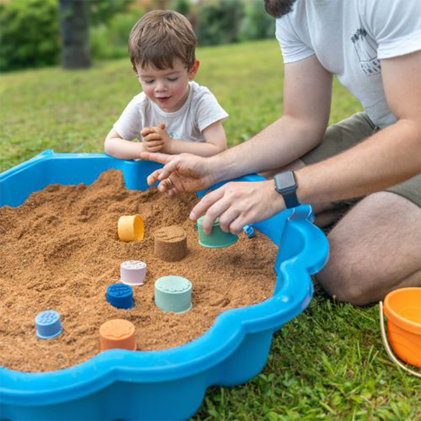 Jouet de bain set de 7 tasses silicone empilables  