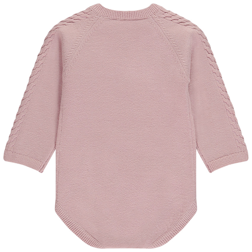Ensemble combinaison uni en tricot + collant fantaisie pour bébé fille 