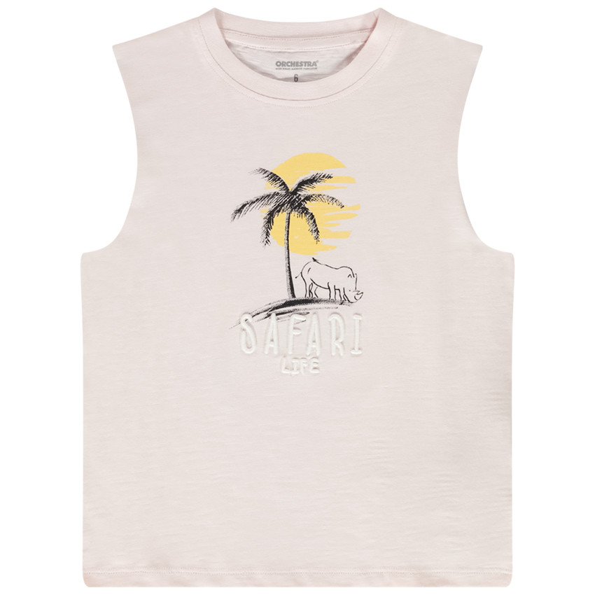 Jersey met savanneprint en 3D borduursel voor jongens 