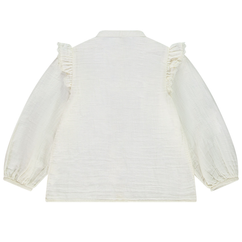 Pofmouwen lange blouse in tetra voor meisjes 