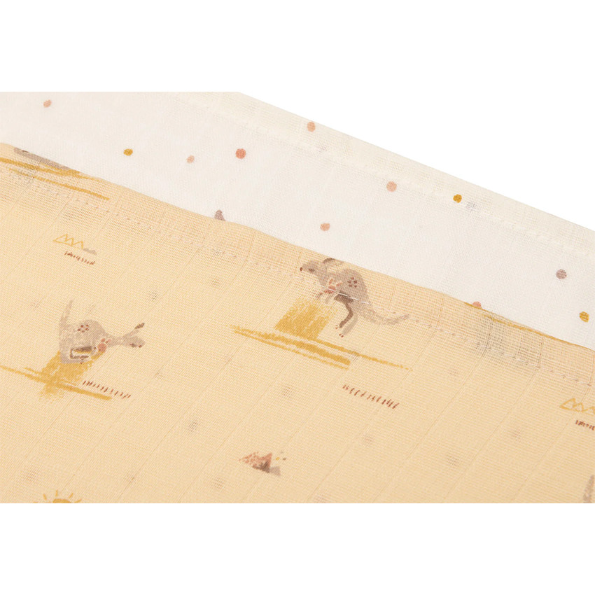 Lange tétra gaze de coton 70x70cm Kangaroots 3pcs 