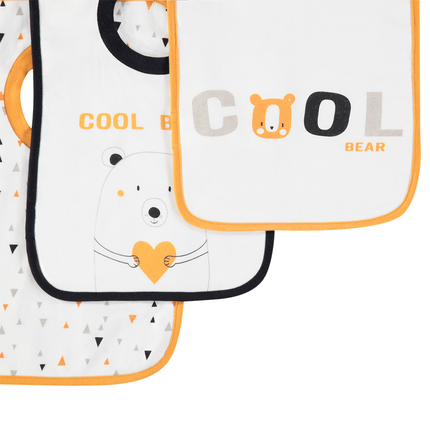 Lot de 3 bavoirs à enfiler à motifs fantaisie 