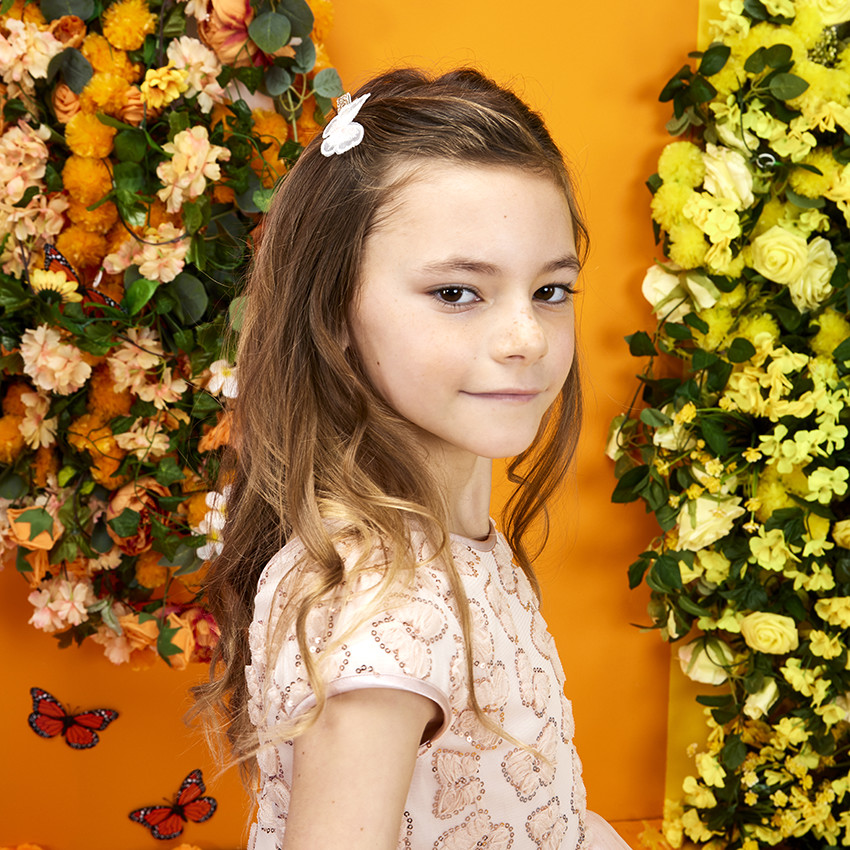 Set van 4 haarspeldjes met vlinders en bloemen voor meisjes 