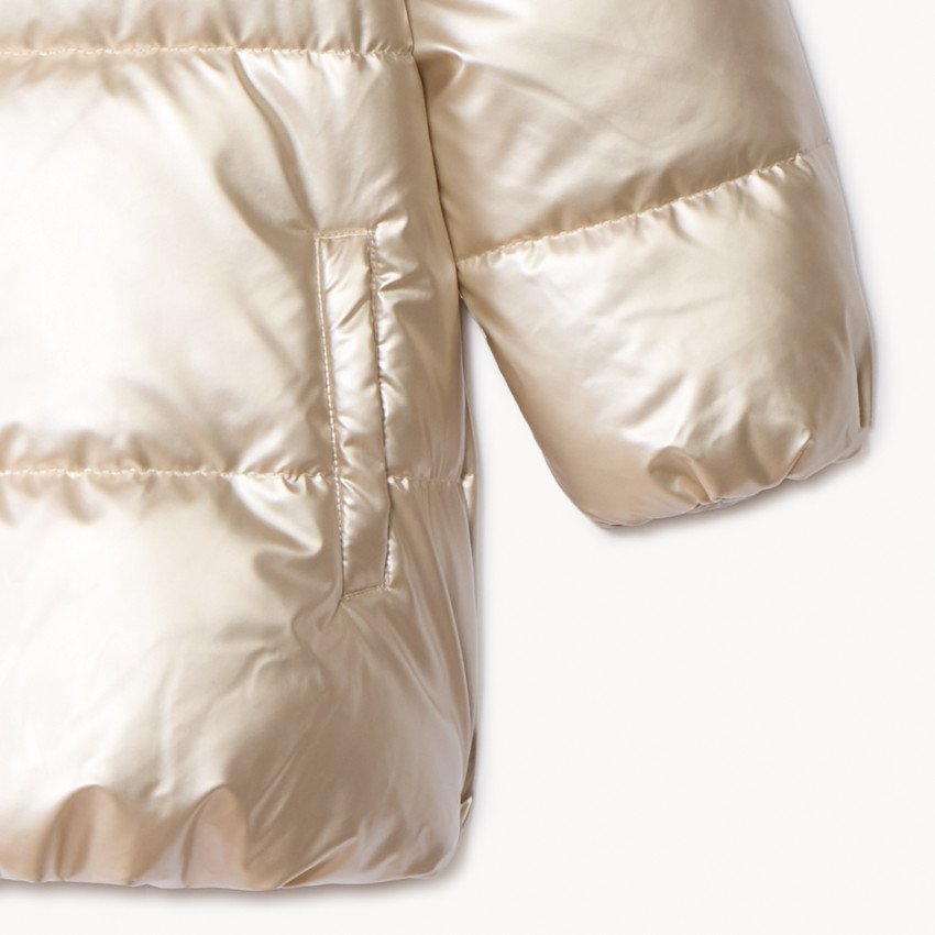 Donsjas met iriserende stof en sherpa voering voor meisjes 