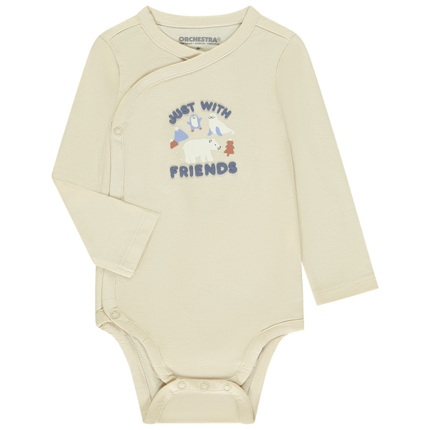 Set van 7 bodies met lange mouwen en Arctic motieven voor jongens met verschillende openingen afhankelijk van de leeftijd 