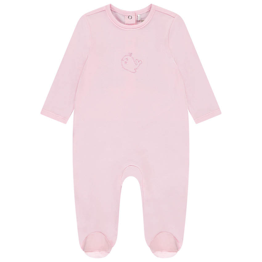 Pyjama effen met fantasie borduursel voor meisjes 