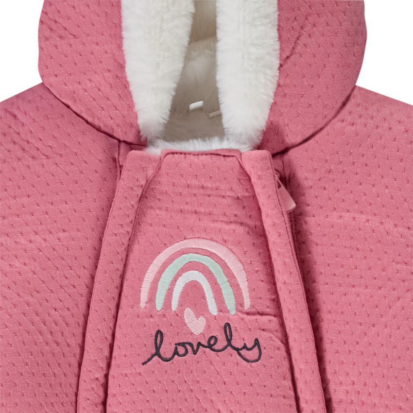 Combi-pilote matelassée avec broderie pour bébé fille 