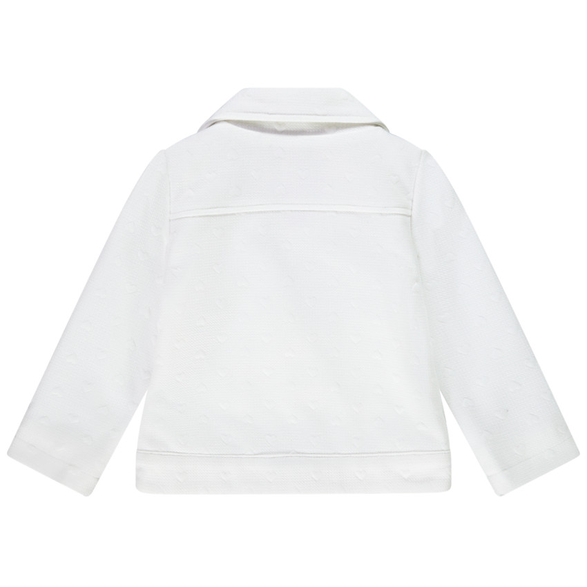 Perfecto en molleton imprimé coeurs en jacquard pour bébé fille 