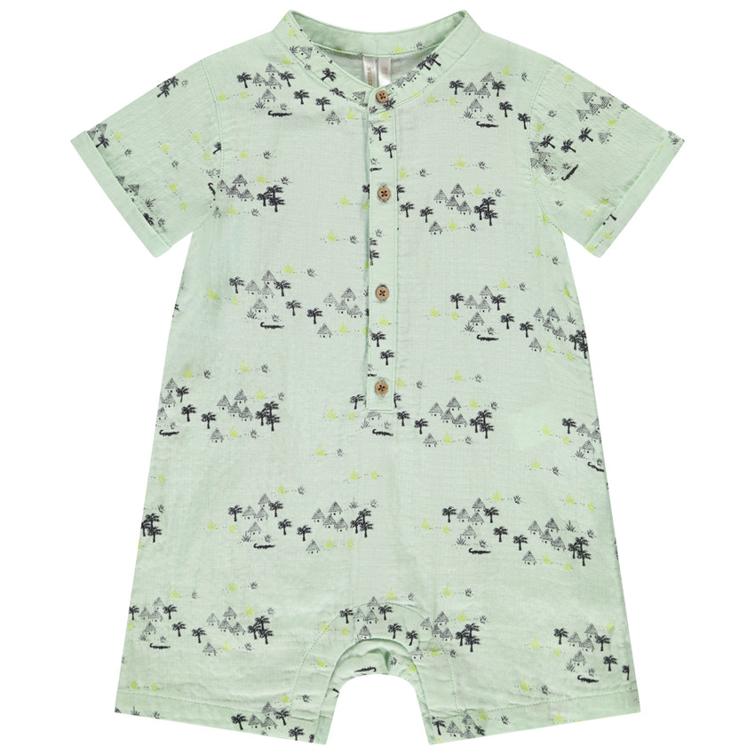 Combinaison courte imprimée savane pour bébé garçon  