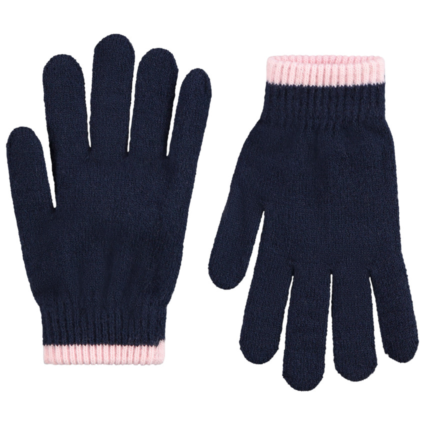 Gants en tricot uni fille 