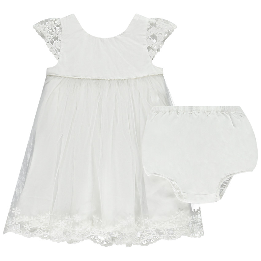 Ensemble de cérémonie 2 pièces robe + bloomer pour bébé fille 