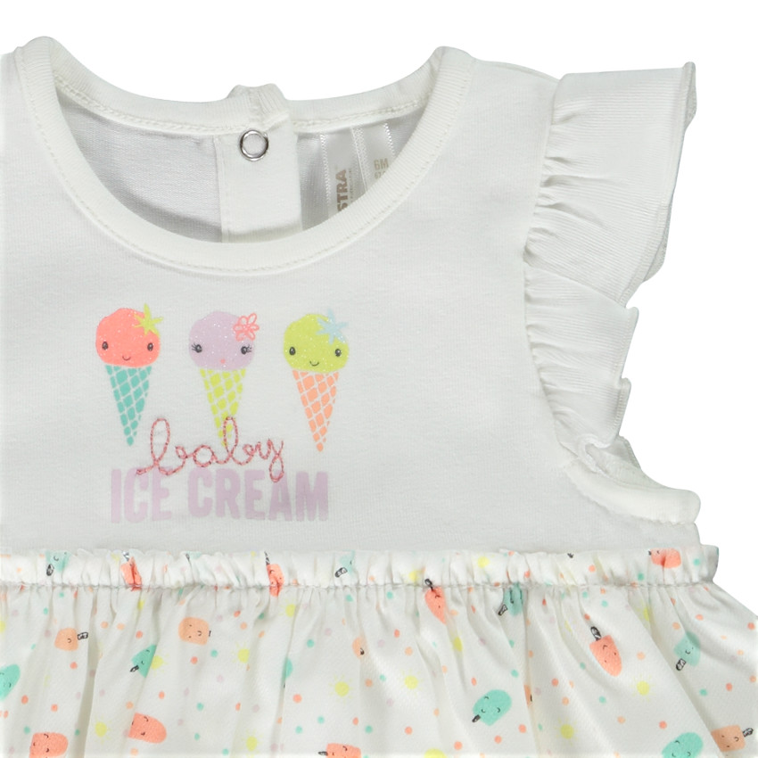Robe body 2 en 1 imprimé glaces pour bébé fille 