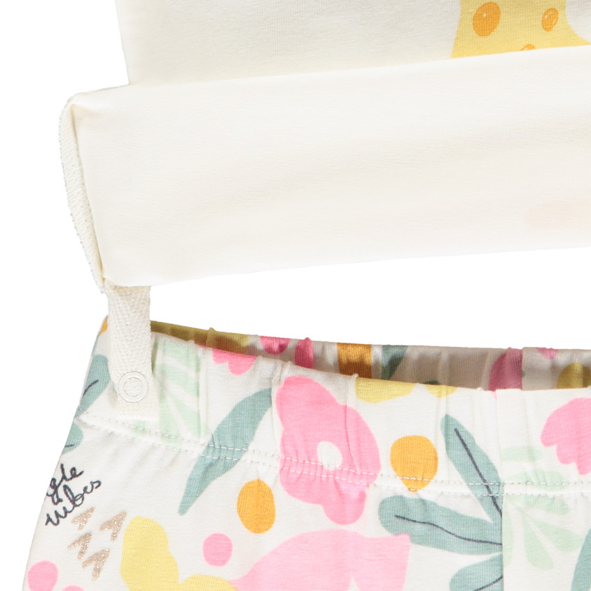 Set pyjama motifs léopards pour bébé fille avec ouvertures différentes selon l'âge 