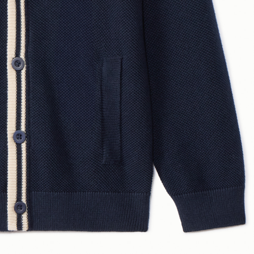 Vest in effen gebreid met ribbelafwerking voor jongen 