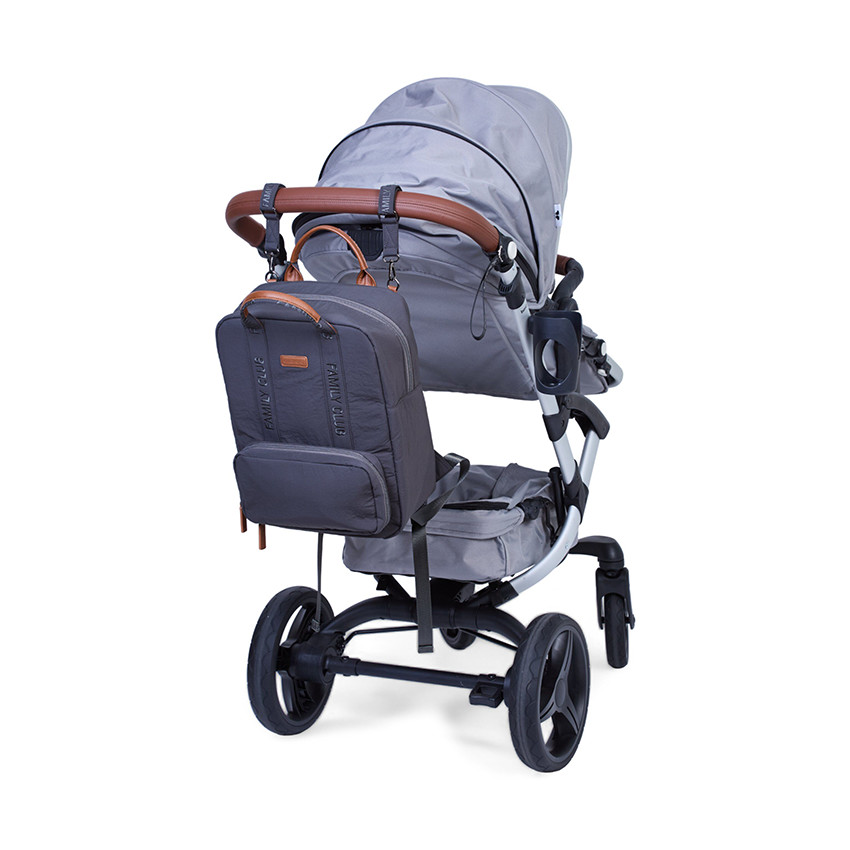 Sac à dos Family Club Signature + pochette + matelas à langer urban gris foncé 
