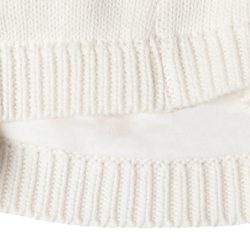 Bonnet forme chat en tricot doublé jersey 