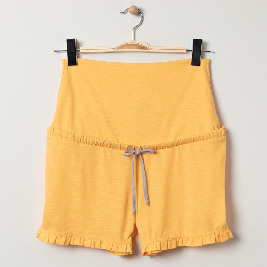 Short homewear de grossesse jaune à bandeau haut 