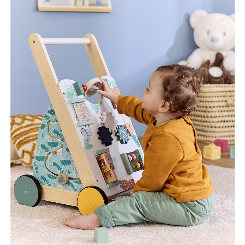 Houten Loop- en Activiteitenwagen Happy Wild 