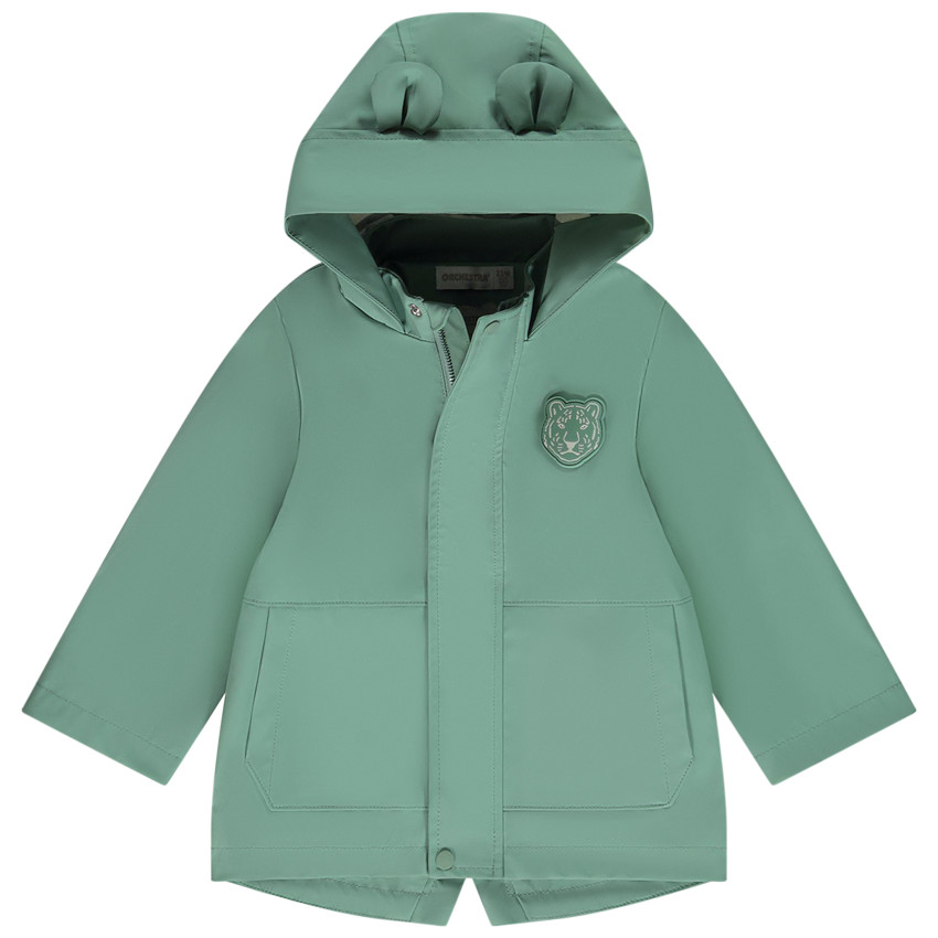 Parka gomme à capuche ludique tigre pour bébé garçon 