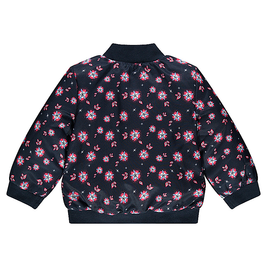 Bomber satiné imprimé fleurs et doublé sherpa 