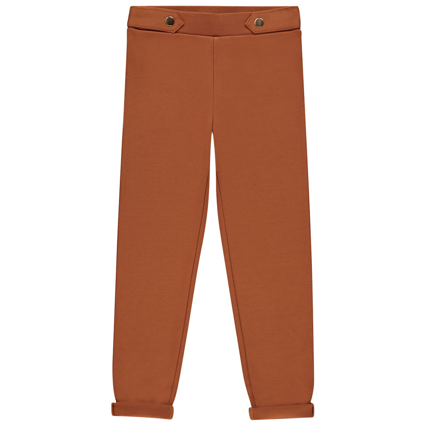 Legging milano uni à pattes décoratives pour fille 