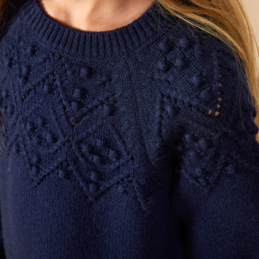 Robe manches longues en tricot avec lurex pour fille 