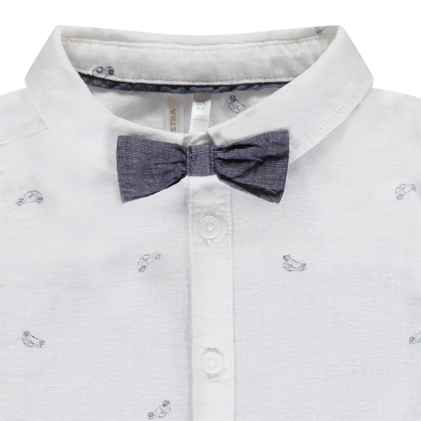 Set van 3 stuks met auto-print en strik voor jongens 