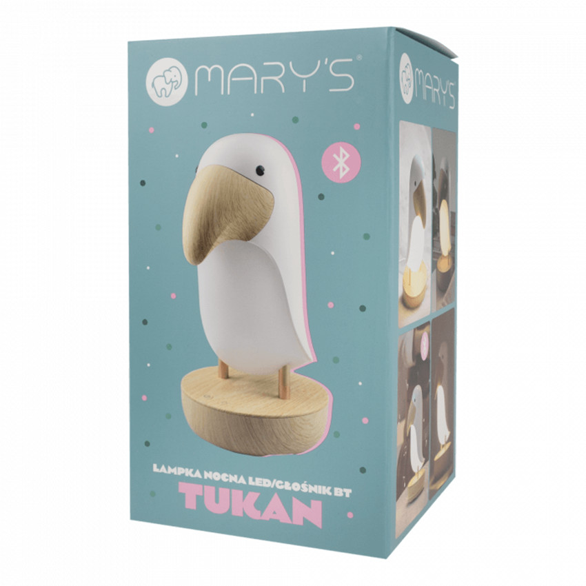 Veilleuse LED Toucan avec enceinte Bluetooth Blanc 