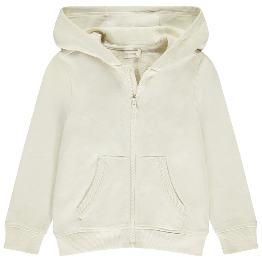 Gilet en molleton uni avec capuche pour garçon  