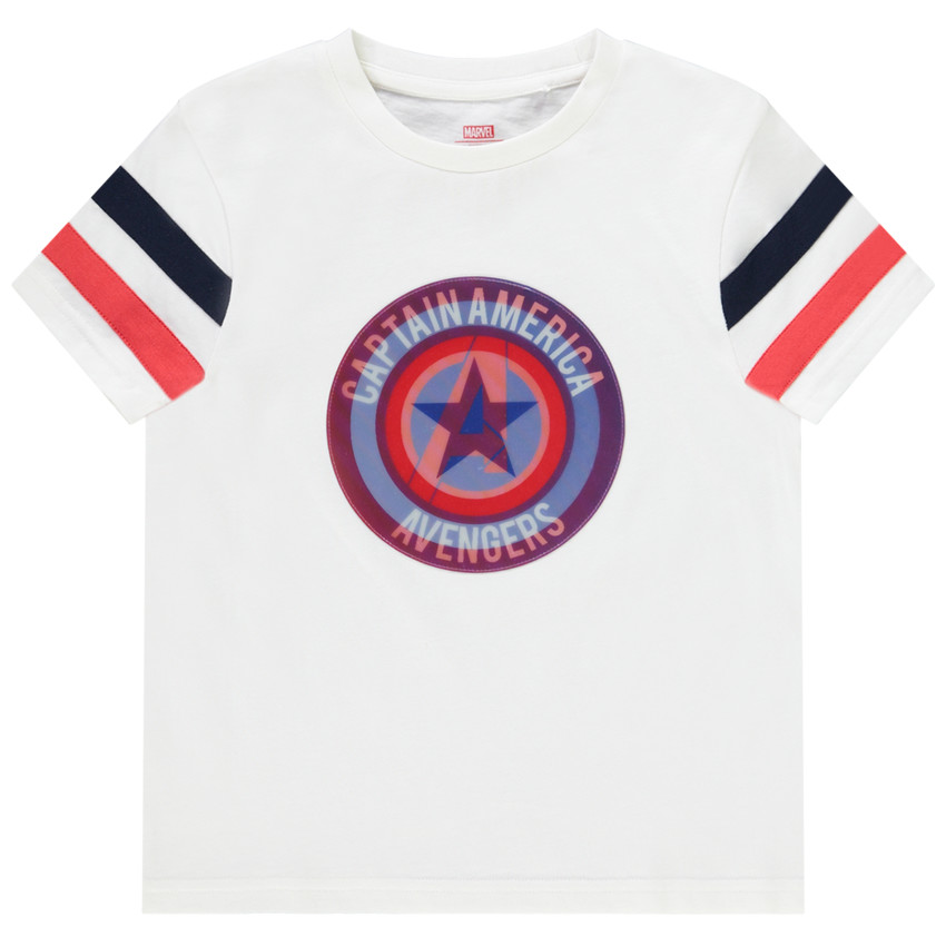 T-shirt met korte mouwen in jersey met hologram Captain America voor jongen 