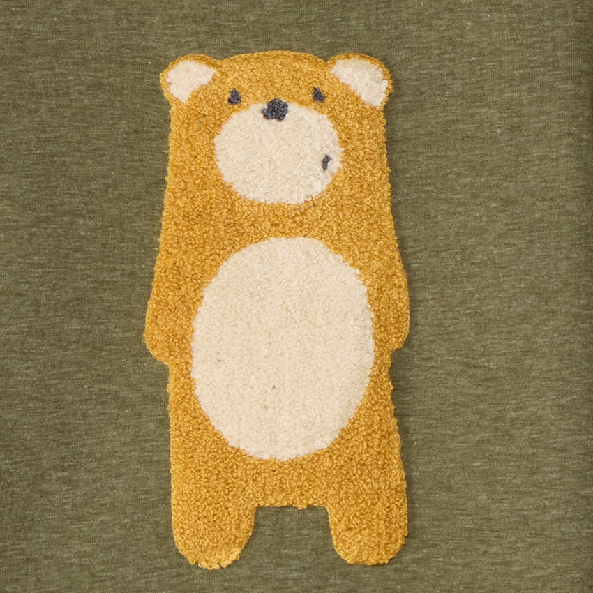 Sweatshirt in fleece met geborduurd lusdier voor babyjongens 