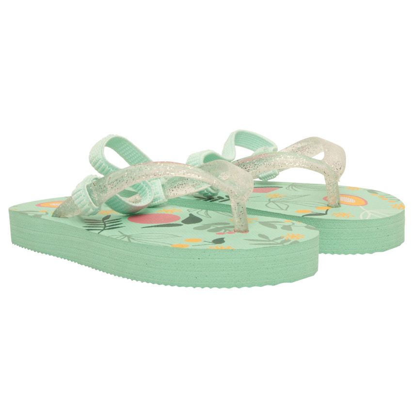 Slippers met glinsterende band en fruitprint voor meisjes met bandje volgens de leeftijd 