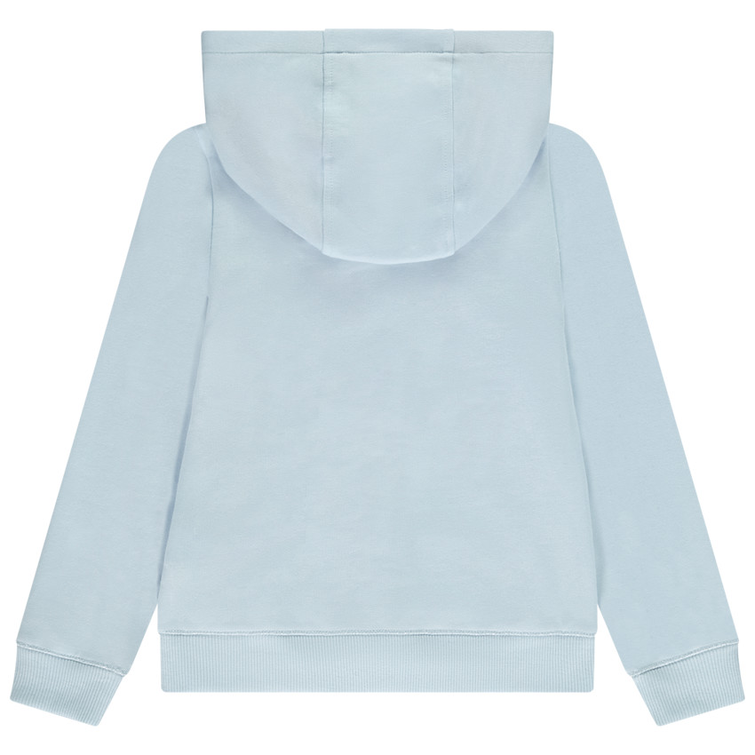 Gilet uni avec capuches et poche + cœur brodé pour fille 