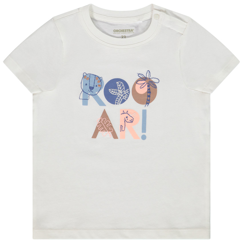 Korte mouwen T-shirt met Rooar print voor baby jongen 