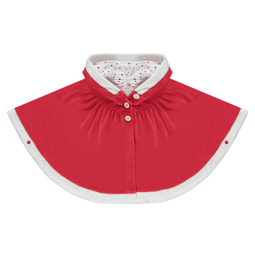 Kerstcape van velours met kap 