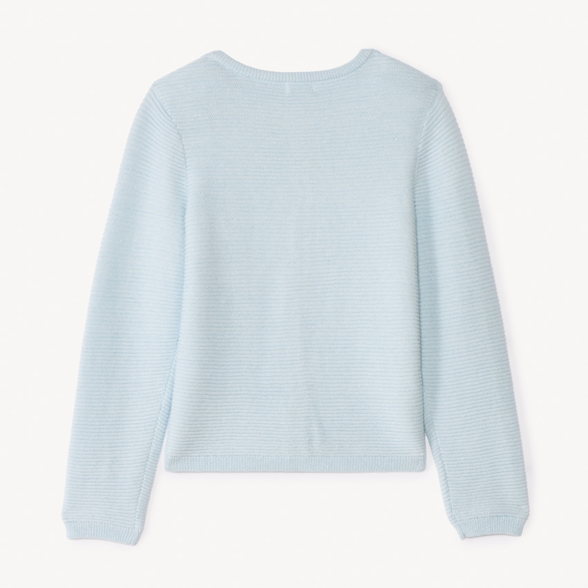 Gilet en tricot uni fantaisie et scintillant pour fille 
