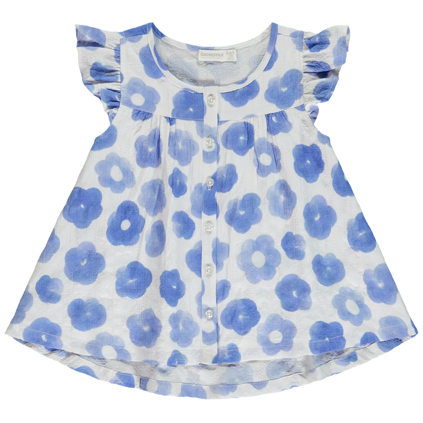 Tunique manches courtes imprimé fleurs aquarelle pour fille 