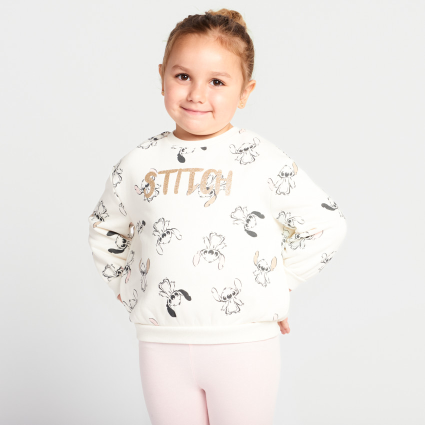 Sweatshirt in fleece met Stitch Disney print voor babymeisje 