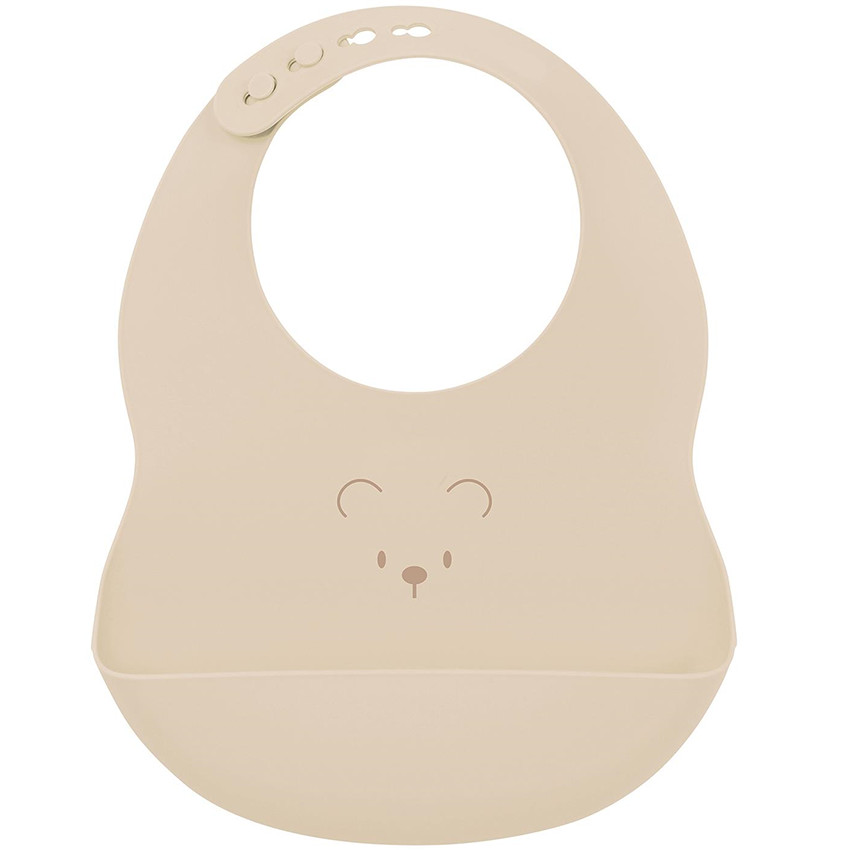 Bavoir réglable avec bac récupérateur - Silicone - Argile 