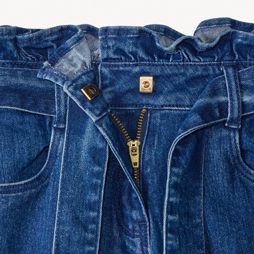 Jean paperbag avec ceinture pour fille 